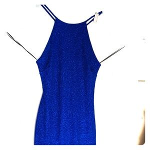Blue sparkle club dress